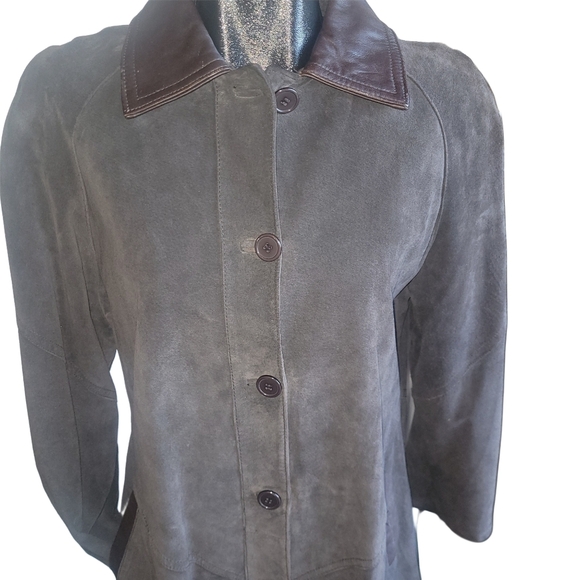 Oscar Leopold Vintage Mid Length Brown Suede Jacket XS - Picture 5 of 9